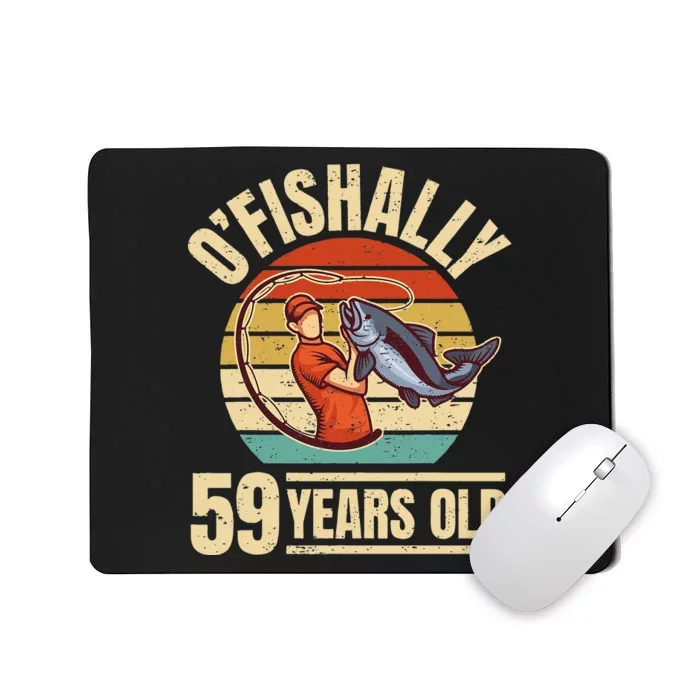 OFishally 59 Years Old Angler 59th Birthday Mousepad