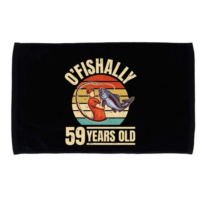 OFishally 59 Years Old Angler 59th Birthday Microfiber Hand Towel