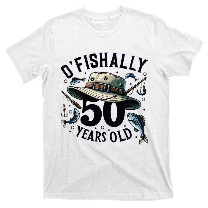 Ofishally 50 Years Old 50th Birthday Fisherman Fishing Lover T-Shirt