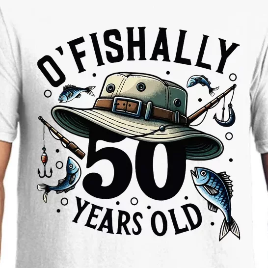 Ofishally 50 Years Old 50th Birthday Fisherman Fishing Lover Pajama Set