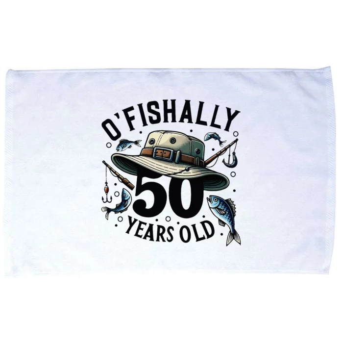 Ofishally 50 Years Old 50th Birthday Fisherman Fishing Lover Microfiber Hand Towel