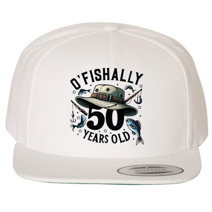 Ofishally 50 Years Old 50th Birthday Fisherman Fishing Lover Wool Snapback Cap