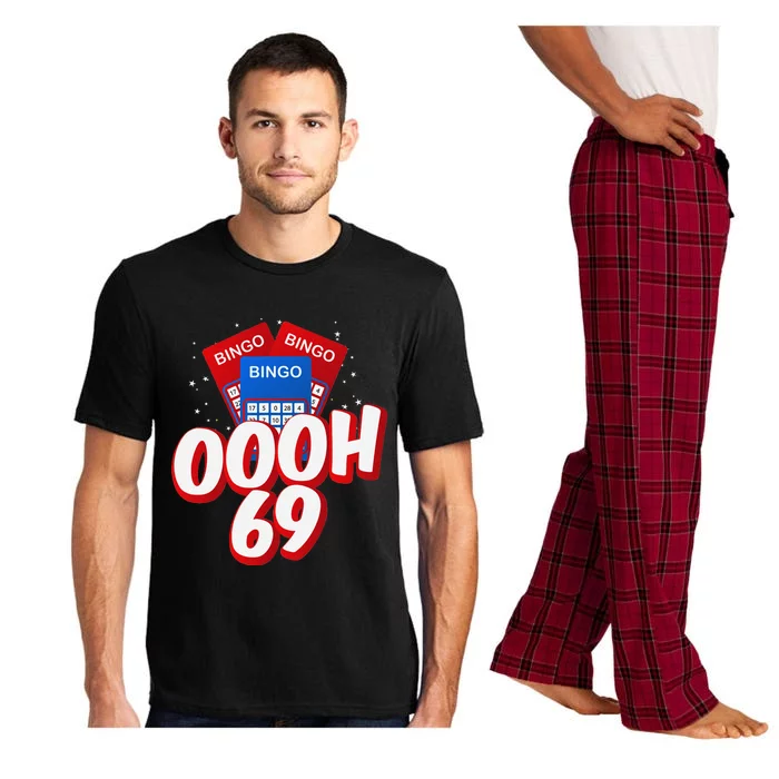 Ooooh 69 Bingo Game Player Funny Adult Humor Bingo Lover Pajama Set