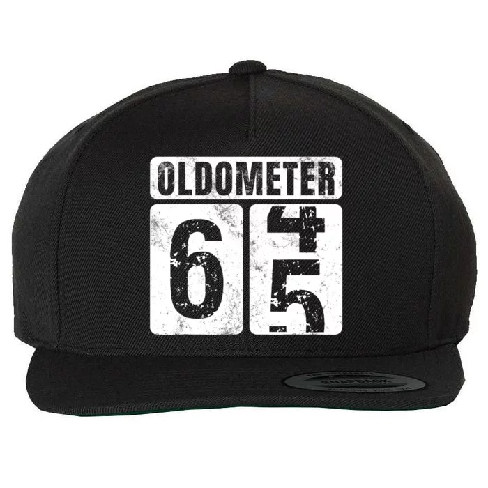 Oldometer 65 Vintage Funny 65th Birthday Gift Idea Wool Snapback Cap