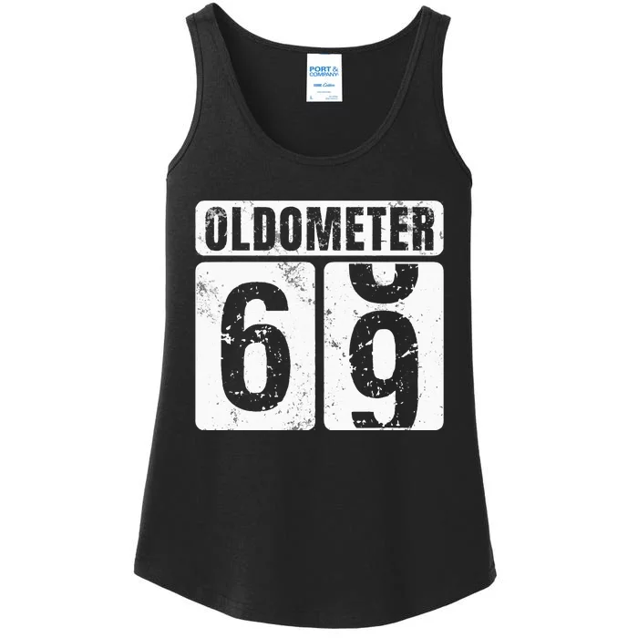 Oldometer 69 Vintage Funny 69th Birthday Gift Idea Ladies Essential Tank