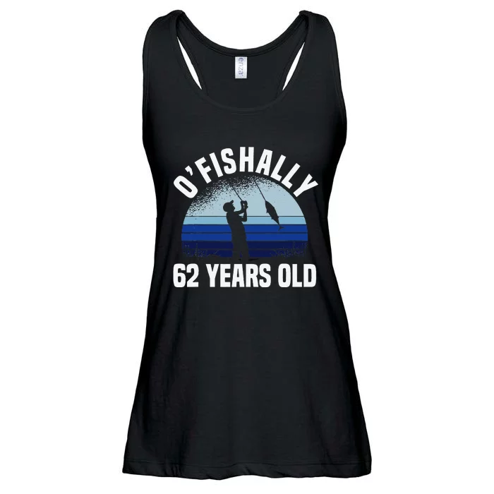 Ofishally 62 Years Old Fisherman 62nd Birthday Fishing Ladies Essential Flowy Tank