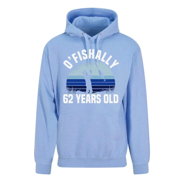 Ofishally 62 Years Old Fisherman 62nd Birthday Fishing Unisex Surf Hoodie