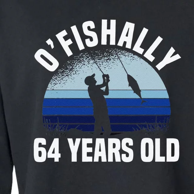 Ofishally 64 Years Old Fisherman 64th Birthday Fishing Cropped Pullover Crew