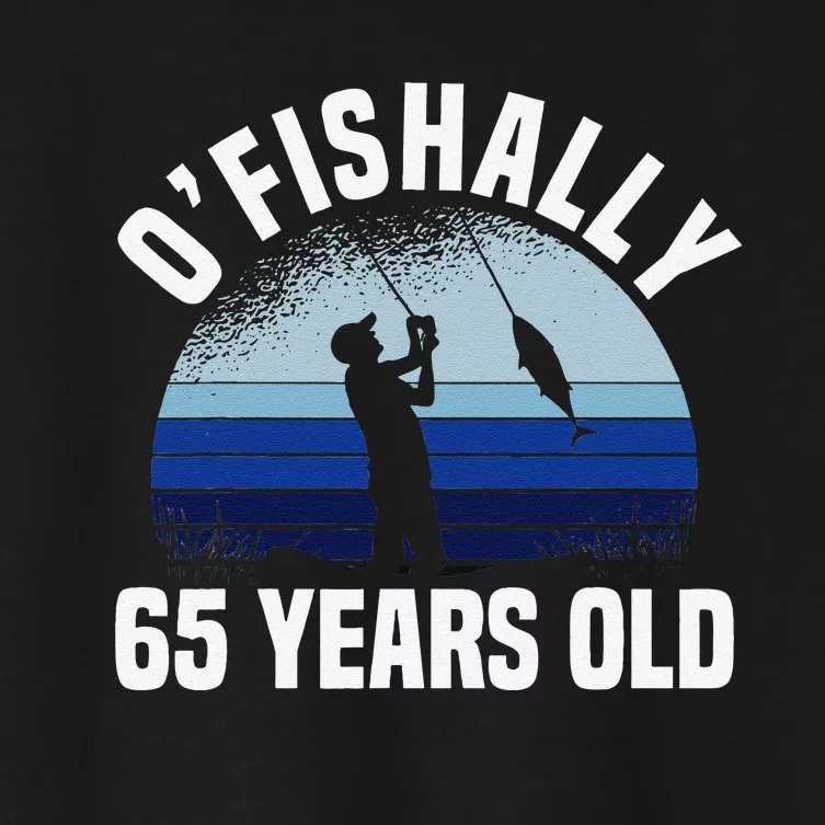 Ofishally 65 Years Old Fisherman 65th Birthday Fishing Women's Crop Top Tee