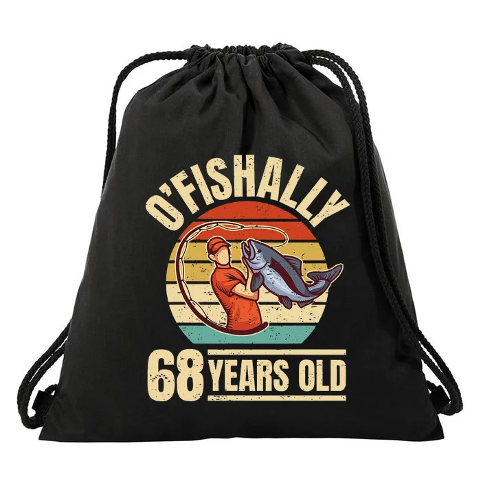 OFishally 68 Years Old Angler 68th Birthday Drawstring Bag