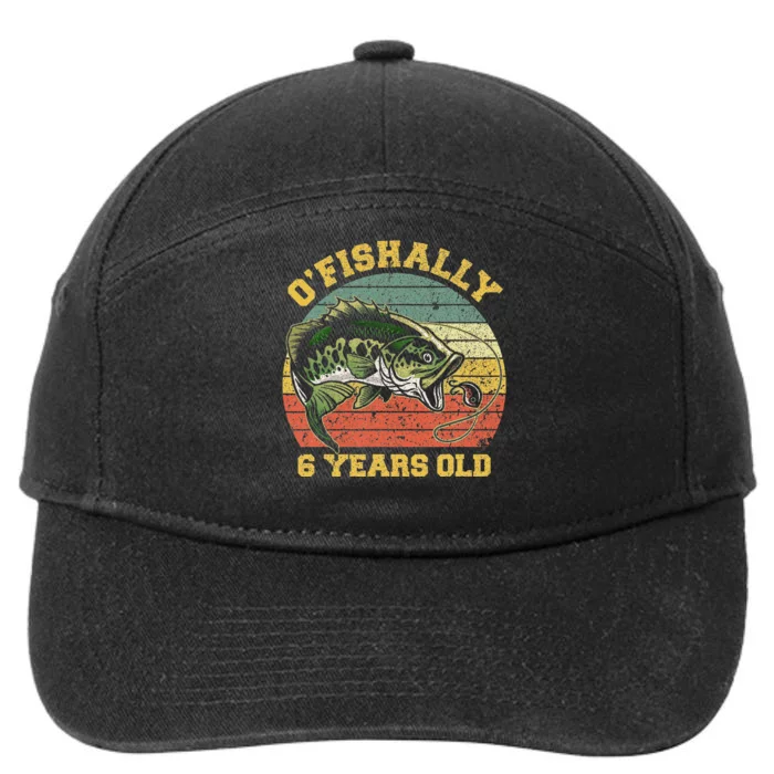 OFishally 6 Years Old Fishing Birthday Theme Party 6th 7-Panel Snapback Hat