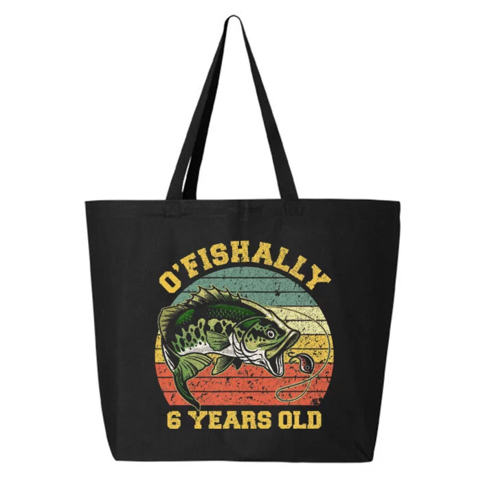 OFishally 6 Years Old Fishing Birthday Theme Party 6th 25L Jumbo Tote