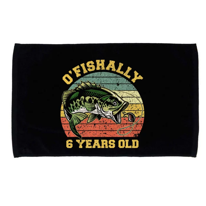 OFishally 6 Years Old Fishing Birthday Theme Party 6th Microfiber Hand Towel