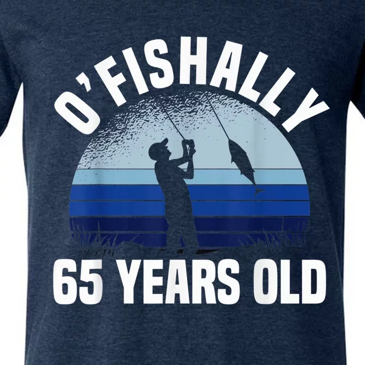 Ofishally 65 Years Old Fisherman 65th Birthday Fishing V-Neck T-Shirt