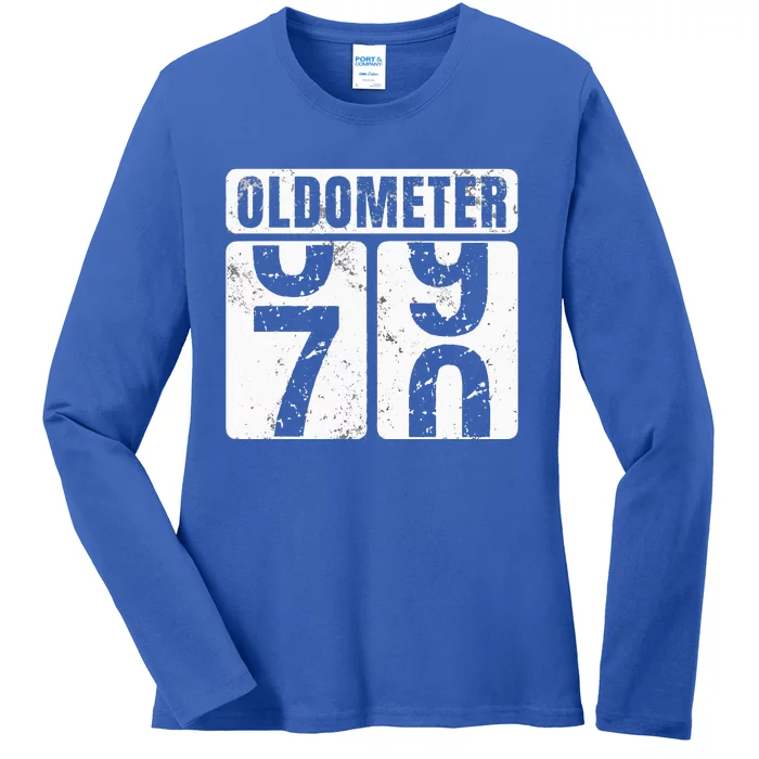 Oldometer 70 Vintage Funny 70th Birthday Gift Idea Ladies Long Sleeve Shirt