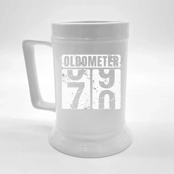 Oldometer 70 Vintage Funny 70th Birthday Gift Idea Front & Back Beer Stein