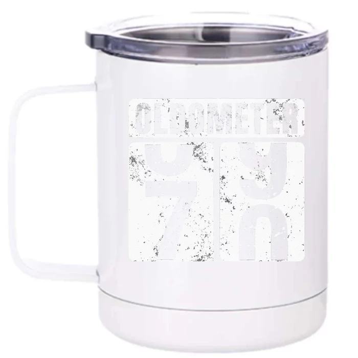 Oldometer 70 Vintage Funny 70th Birthday Gift Idea Front & Back 12oz Stainless Steel Tumbler Cup