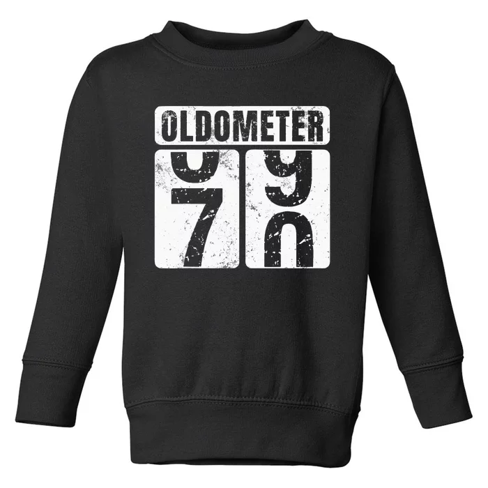 Oldometer 70 Vintage Funny 70th Birthday Gift Idea Toddler Sweatshirt