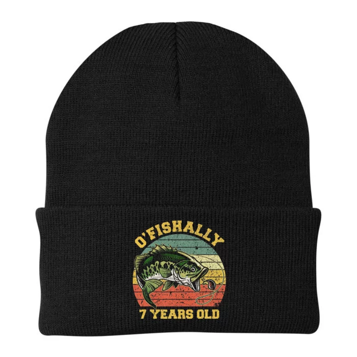 OFishally 7 Years Old Fishing Birthday Theme Party 7th Knit Cap Winter Beanie