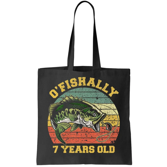 OFishally 7 Years Old Fishing Birthday Theme Party 7th Tote Bag