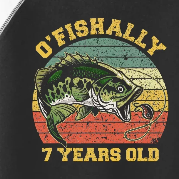 OFishally 7 Years Old Fishing Birthday Theme Party 7th Toddler Fine Jersey T-Shirt