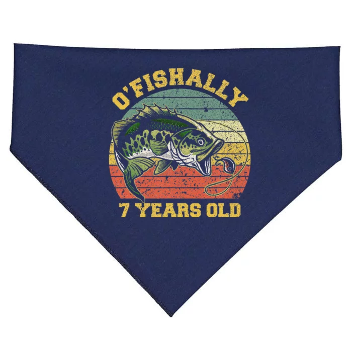 OFishally 7 Years Old Fishing Birthday Theme Party 7th USA-Made Doggie Bandana