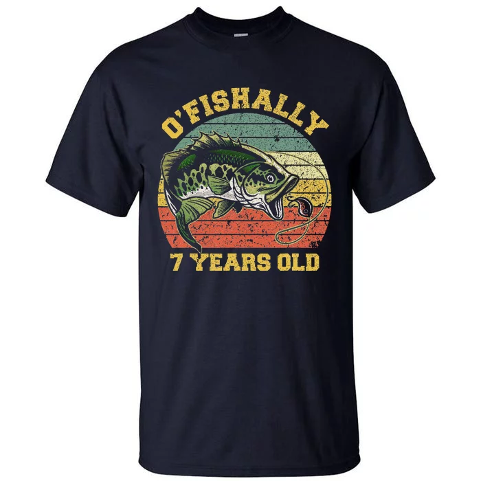 OFishally 7 Years Old Fishing Birthday Theme Party 7th Tall T-Shirt