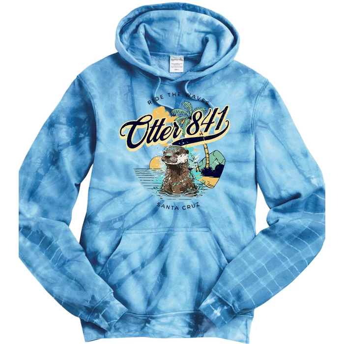 Otter 841 Surfing Otter 841 California Surf Board Otter 841 Tie Dye Hoodie