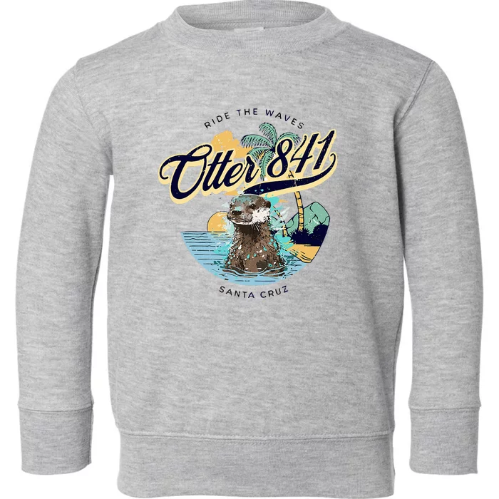 Otter 841 Surfing Otter 841 California Surf Board Otter 841 Toddler Sweatshirt