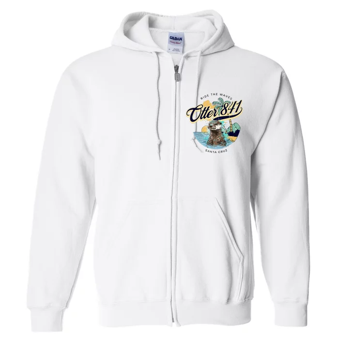 Otter 841 Surfing Otter 841 California Surf Board Otter 841 Full Zip Hoodie