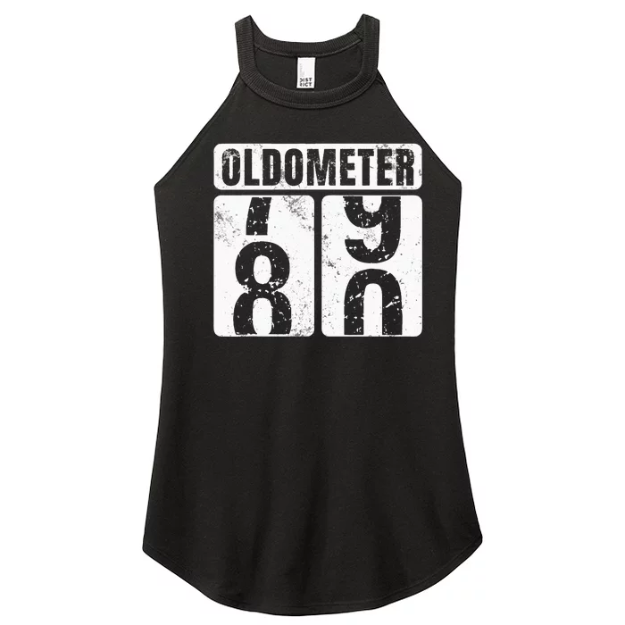 Oldometer 80 Vintage Funny 80th Birthday Gift Idea Women’s Perfect Tri Rocker Tank