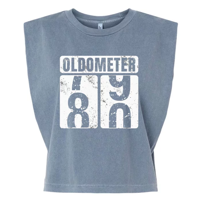 Oldometer 80 Vintage Funny 80th Birthday Gift Idea Garment-Dyed Women's Muscle Tee