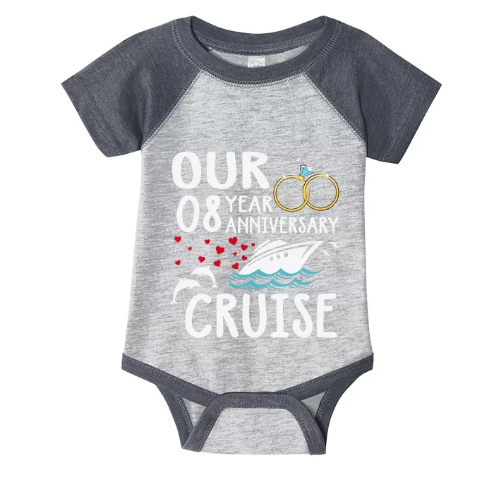 Our 8 Year Anniversary Cruise Trip Wedding Marriage Couple Infant Baby Jersey Bodysuit