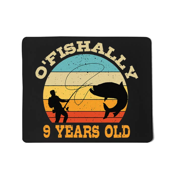 OFishally 9 Years Old Fishing Birthday Theme Party 9th Mousepad