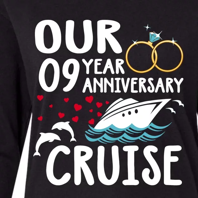 Our 9 Year Anniversary Cruise Trip Wedding Marriage Couple Womens Cotton Relaxed Long Sleeve T-Shirt