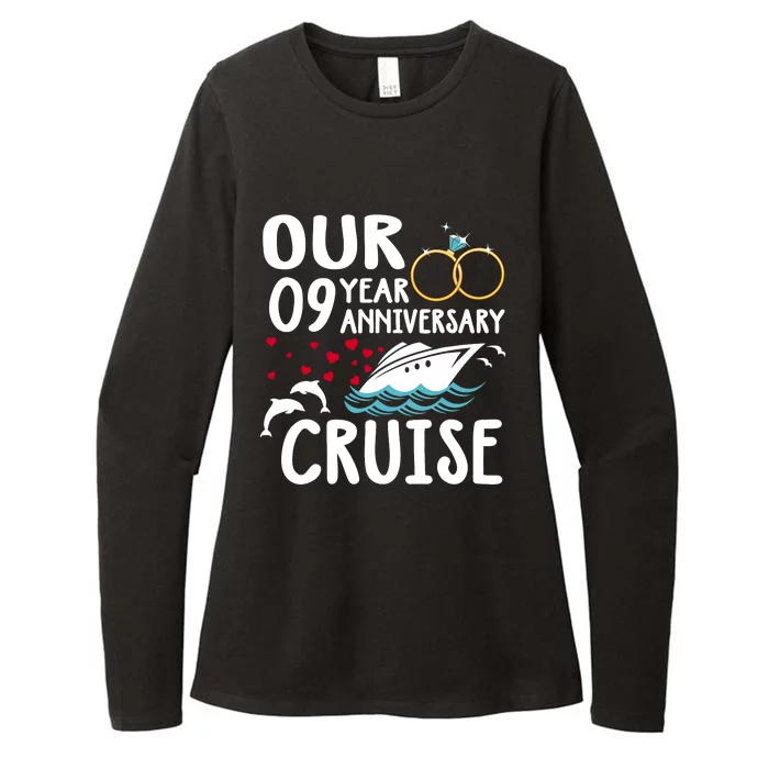 Our 9 Year Anniversary Cruise Trip Wedding Marriage Couple Womens CVC Long Sleeve Shirt