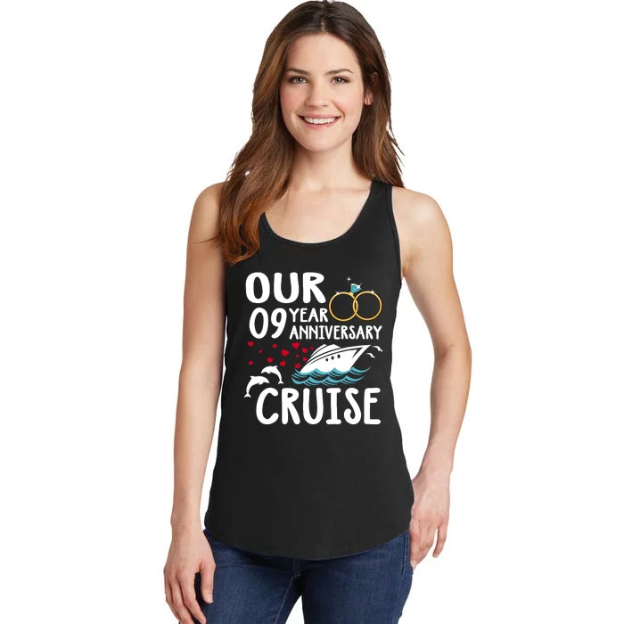 Our 9 Year Anniversary Cruise Trip Wedding Marriage Couple Ladies Essential Tank