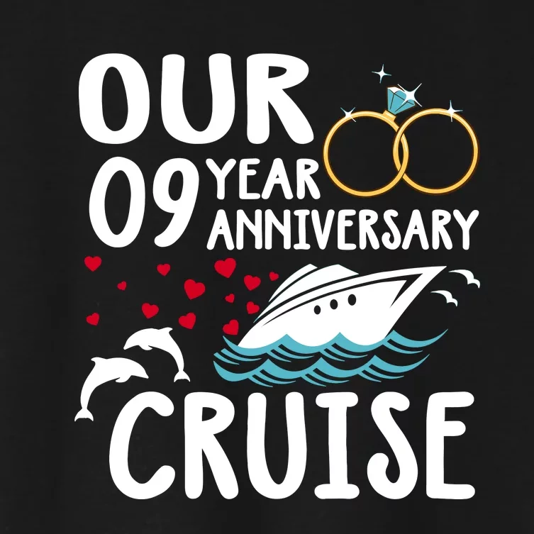 Our 9 Year Anniversary Cruise Trip Wedding Marriage Couple Women's Crop Top Tee