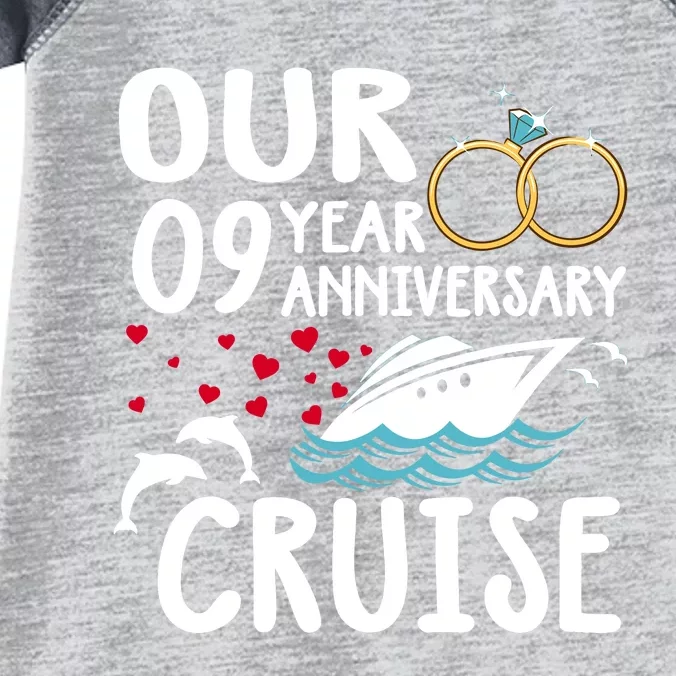 Our 9 Year Anniversary Cruise Trip Wedding Marriage Couple Infant Baby Jersey Bodysuit