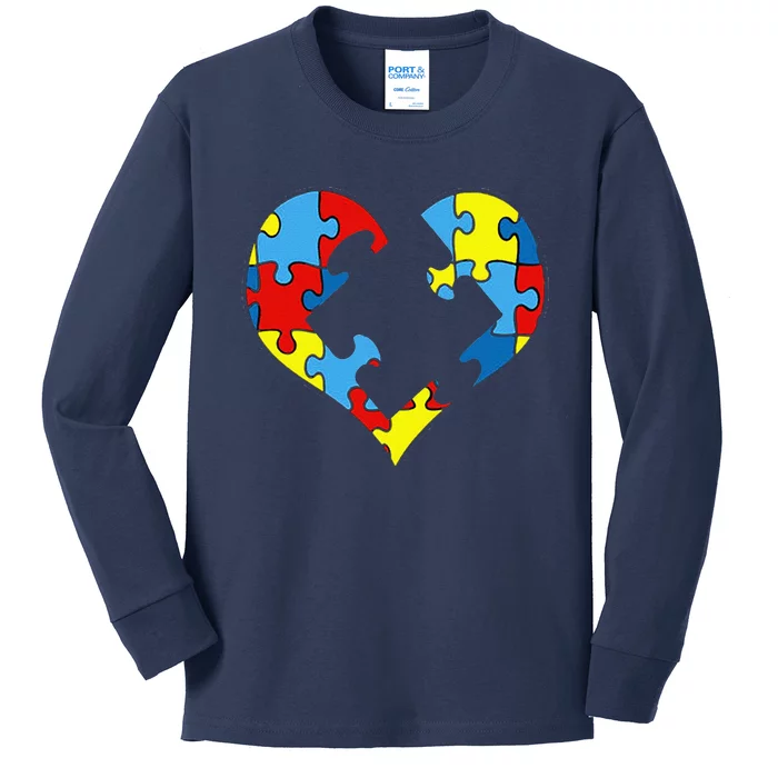 OfficialAutism Awarenesss Autism Heart Kids Long Sleeve Shirt