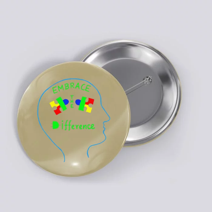 Oviyam Autism Awareness Embrace Difference Puzzle Button