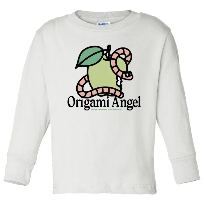 Origami Angel Apple Worm Toddler Long Sleeve Shirt