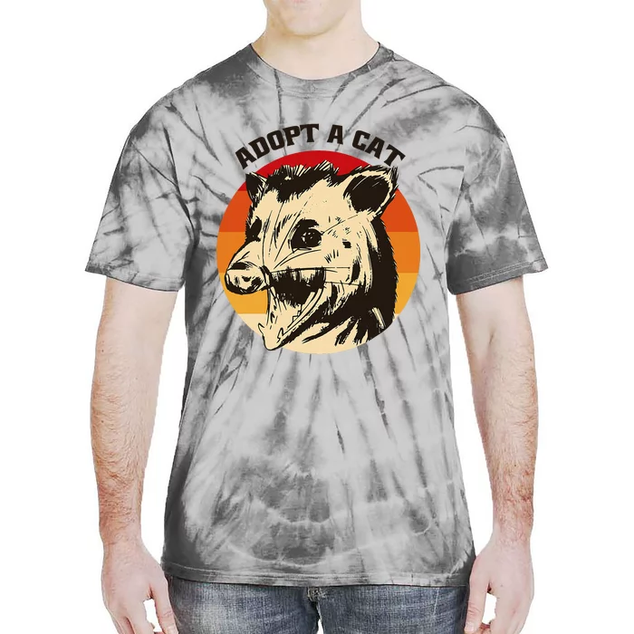 Opossum Adopt A Cat Vintage Funny Possum Tie-Dye T-Shirt