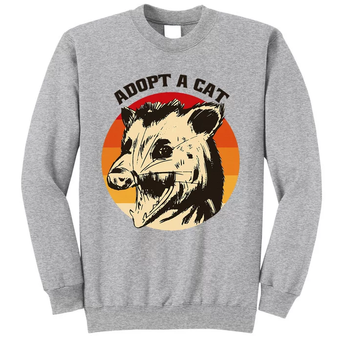 Opossum Adopt A Cat Vintage Funny Possum Tall Sweatshirt