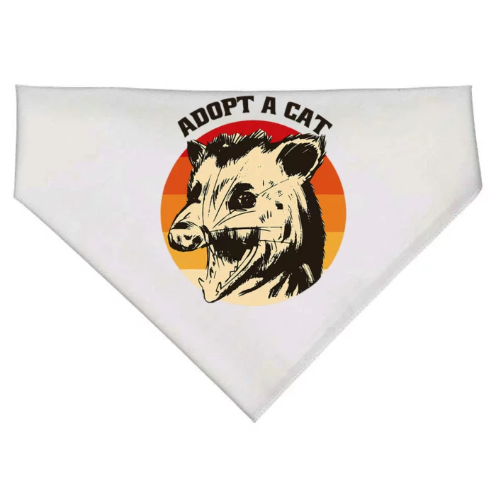 Opossum Adopt A Cat Vintage Funny Possum USA-Made Doggie Bandana