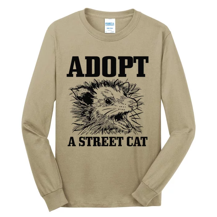 Opossum Adopt A Cat Vintage Funny Possum Tall Long Sleeve T-Shirt