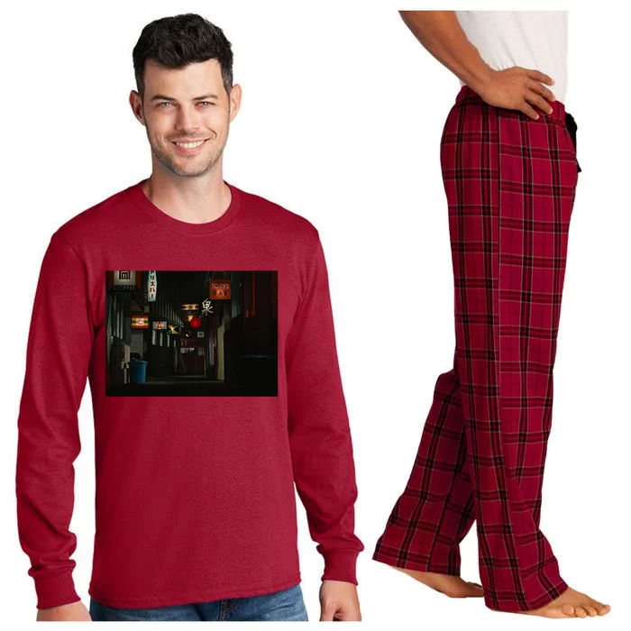 Ozu An Autumn Afternoon Street (Night) Long Sleeve Pajama Set