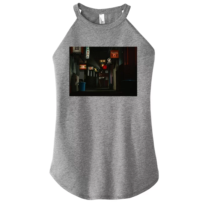 Ozu An Autumn Afternoon Street (Night) Women’s Perfect Tri Rocker Tank