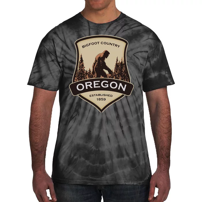 Oregon And A Bigfoot Or A Sasquatch Tie-Dye T-Shirt