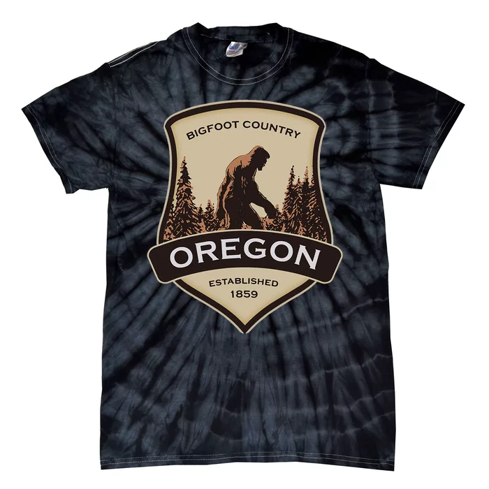 Oregon And A Bigfoot Or A Sasquatch Tie-Dye T-Shirt